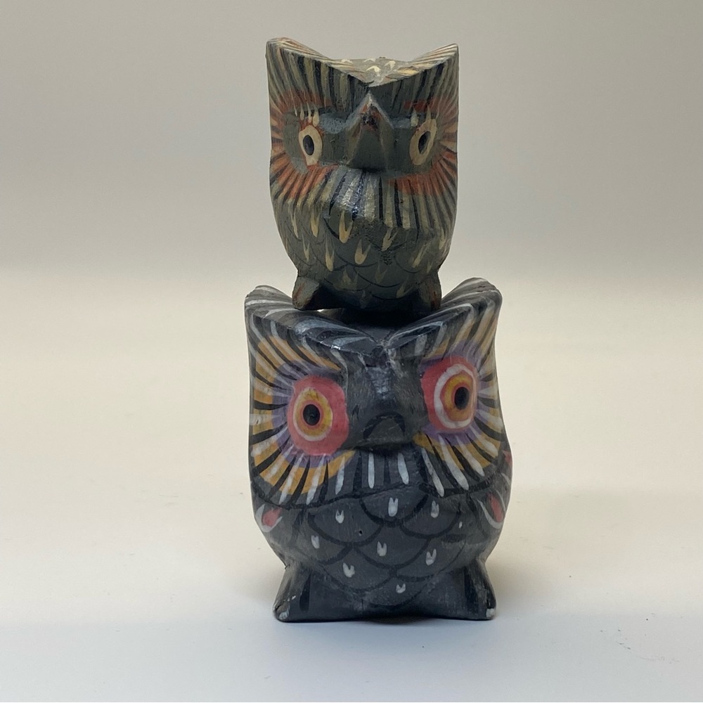 Hand carved wooden owl‎ figurines - Picture 8 of 10